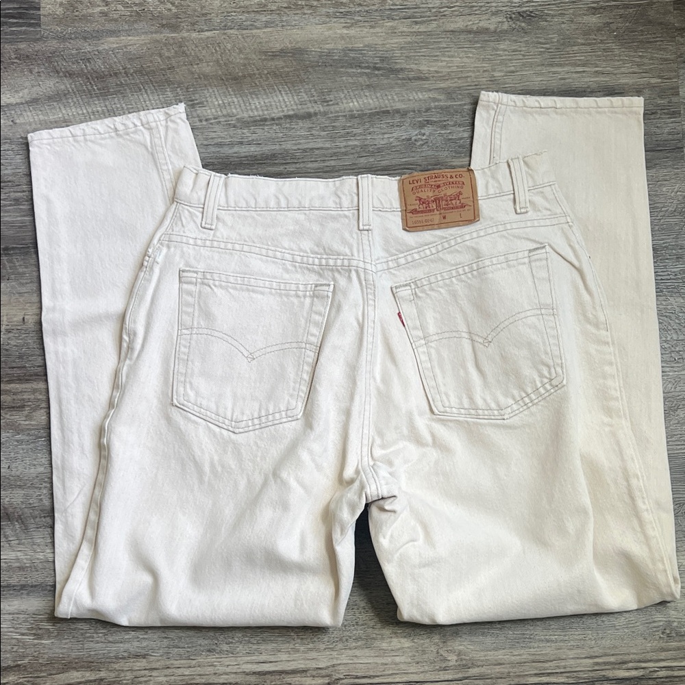 Vtg 1993 Levi’s Women’s Oat Colored High Waist Straight Leg Denim Fall Sz 14 ◼️